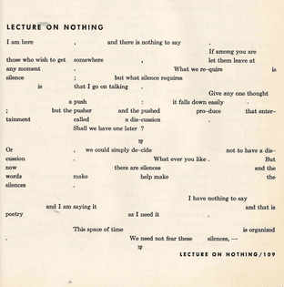 Extract from Lecture on Nothing - John Cage