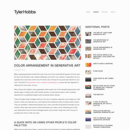Color Arrangement in Generative Art — Tyler Hobbs