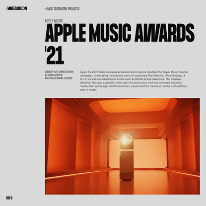 Mike Carson | Apple Music - Apple Music Awards ’21