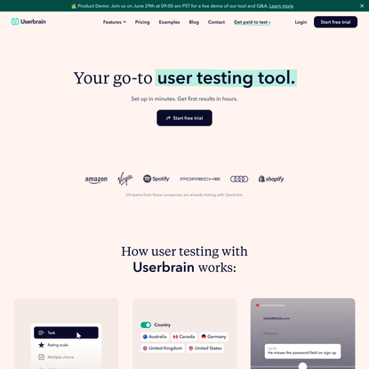 Userbrain - User testing made simple