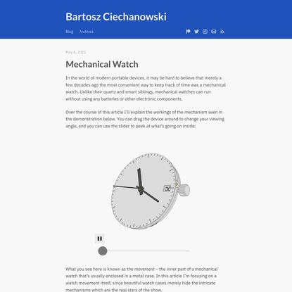 Mechanical Watch – Bartosz Ciechanowski