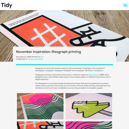 November Inspiration: Risograph printing - Tidy Studio