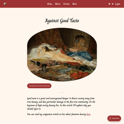 Against Good Taste