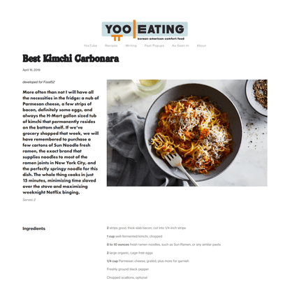 Best Kimchi Carbonara — Yooeating