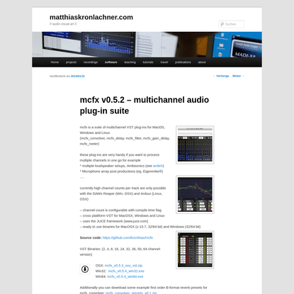 mcfx v0.5.2 - multichannel audio plug-in suite