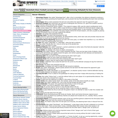 Soccer Glossary and Terms | Epic Sports