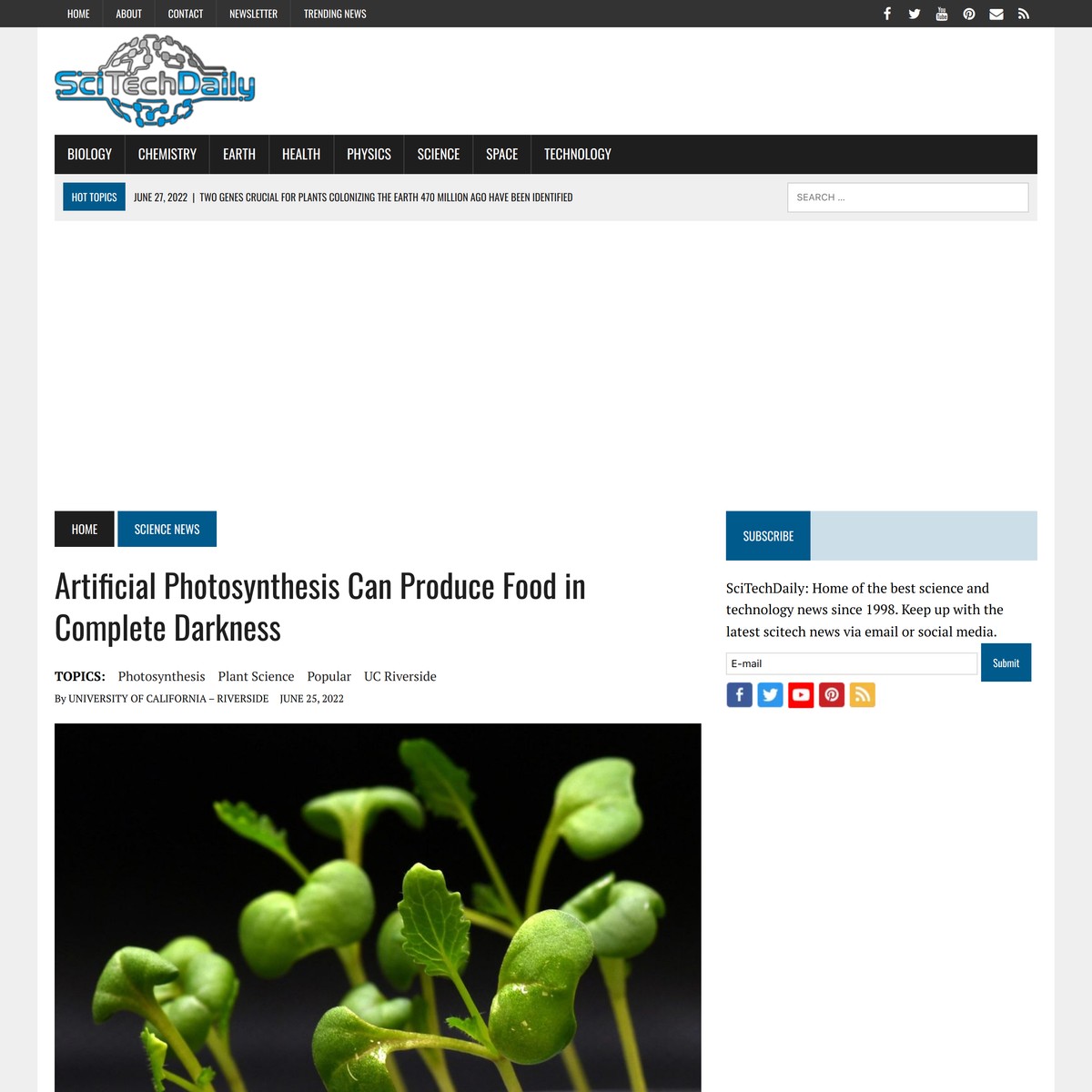 Artificial Photosynthesis Can Produce Food in Complete Darkness — Are.na