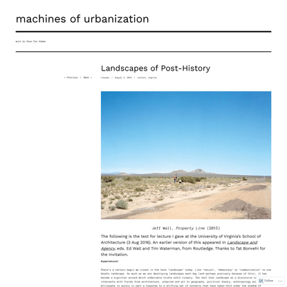 Landscapes of Post-History