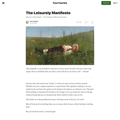 The Leisurely Manifesto