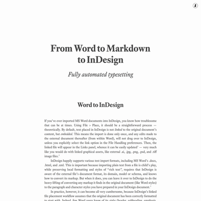 Markdown to InDesign