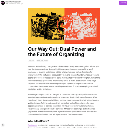 Our Way Out: Dual Power and the Future of Organizing