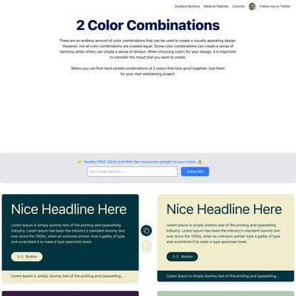 Two Color Combinations