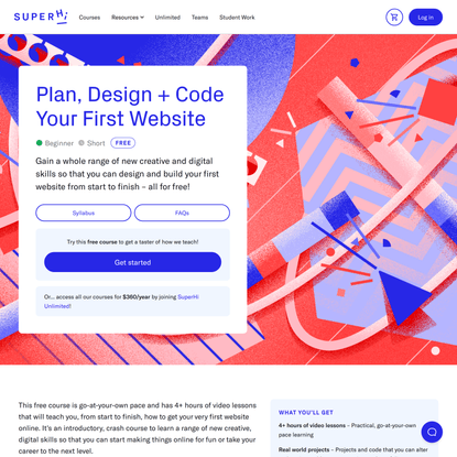 Plan, Design + Code Your First Website – SuperHi