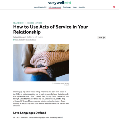 How to Use Acts of Service in Your Relationship