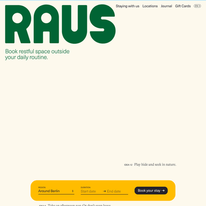 Raus | Smart, sustainable cabins close to your home