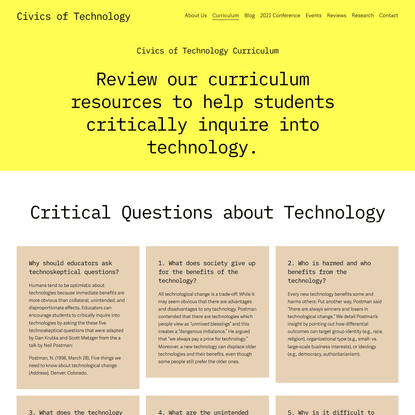 Curriculum — Civics of Technology