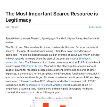 The Most Important Scarce Resource is Legitimacy