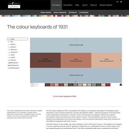 Le Corbusier´s Colour Keyboards of 1931