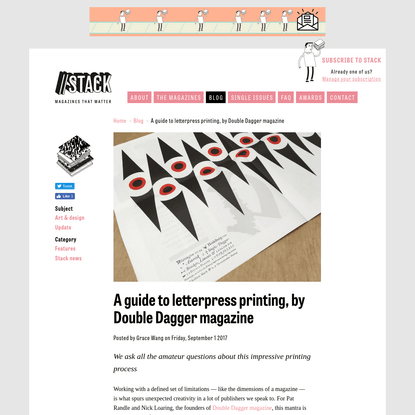 A guide to letterpress printing, by Double Dagger magazine - STACK magazines