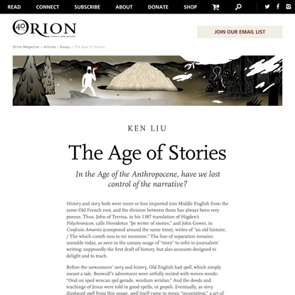 Orion Magazine - The Age of Stories