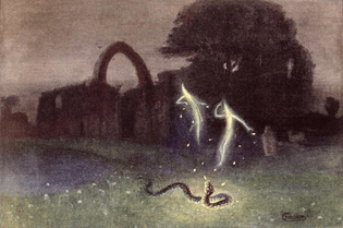 Will-o-the-wisp and Snake by Hermann Hendrich 