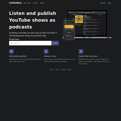 Listen and publish YouTube shows as podcasts