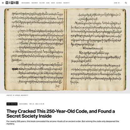 They Cracked This 250-Year-Old Code, and Found a Secret Society