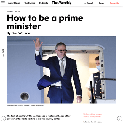 How to be a prime minister