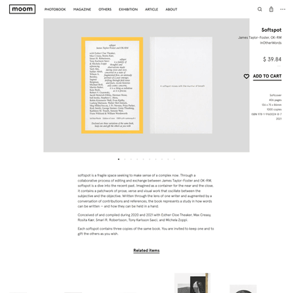 Softspot - James Taylor-Foster, OK-RM | moom bookshop - photobooks and magazines