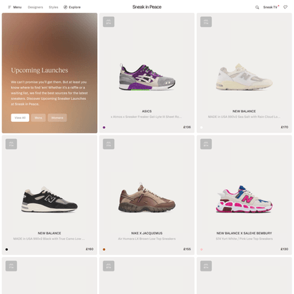 Upcoming Sneaker Launches - Shop the latest at Sneak in Peace