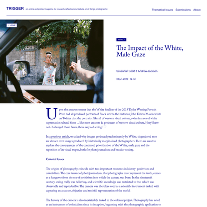 Trigger magazine | The Impact of the White, Male Gaze