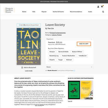 Leave Society by Tao Lin: 9781101974476 | PenguinRandomHouse.com: Books