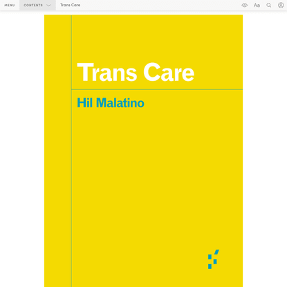 “Cover” in “Trans Care” on Manifold @uminnpress