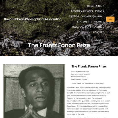 Frantz Fanon Award — The Caribbean Philosophical Association