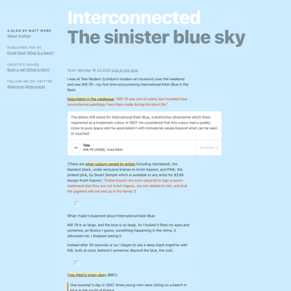 The sinister blue sky
