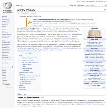 Literary criticism - Wikipedia