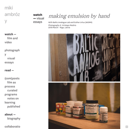 making emulsion — miki ambrózy