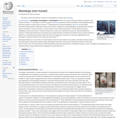 Stereotypy (non-human) - Wikipedia