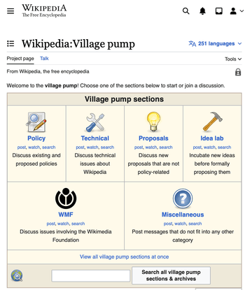 Wikipedia:Village pump - Wikipedia