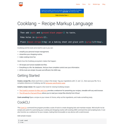 Cooklang: recipe markup language