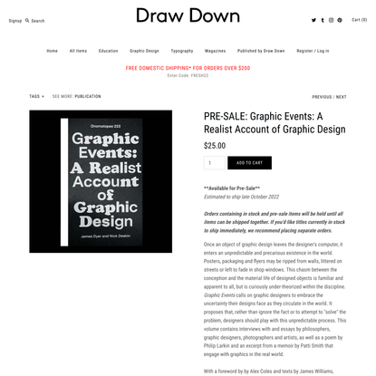 PRE-SALE: Graphic Events: A Realist Account of Graphic Design - Draw Down