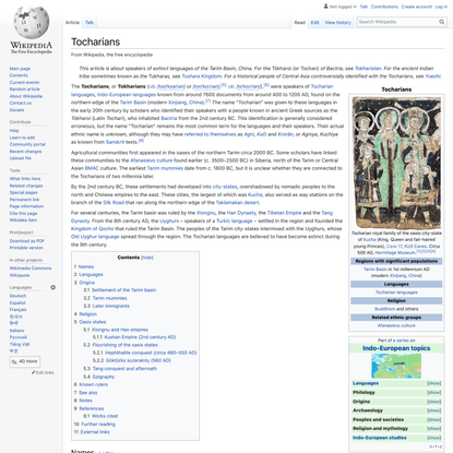 Tocharians - Wikipedia