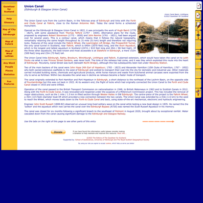 Union Canal from The Gazetteer for Scotland