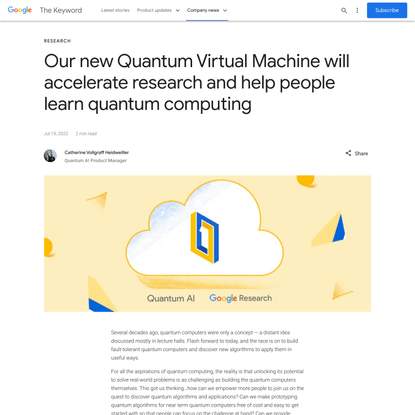 Our new Quantum Virtual Machine will accelerate research and help people learn quantum computing