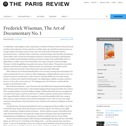 Paris Review - The Art of Documentary  No. 1