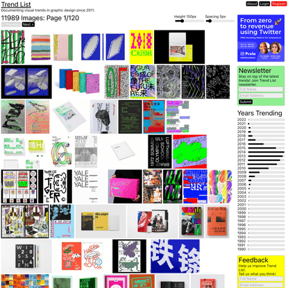 Trend List – Documenting visual trends in graphic design since 2011.