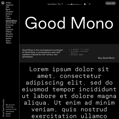 Good Mono – Good Type Foundry