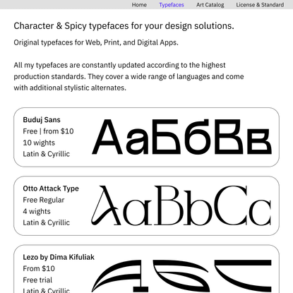 Typefaces