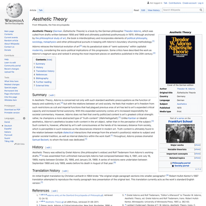 Aesthetic Theory - Wikipedia