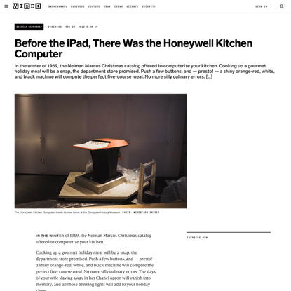 Before the iPad, There Was the Honeywell Kitchen Computer